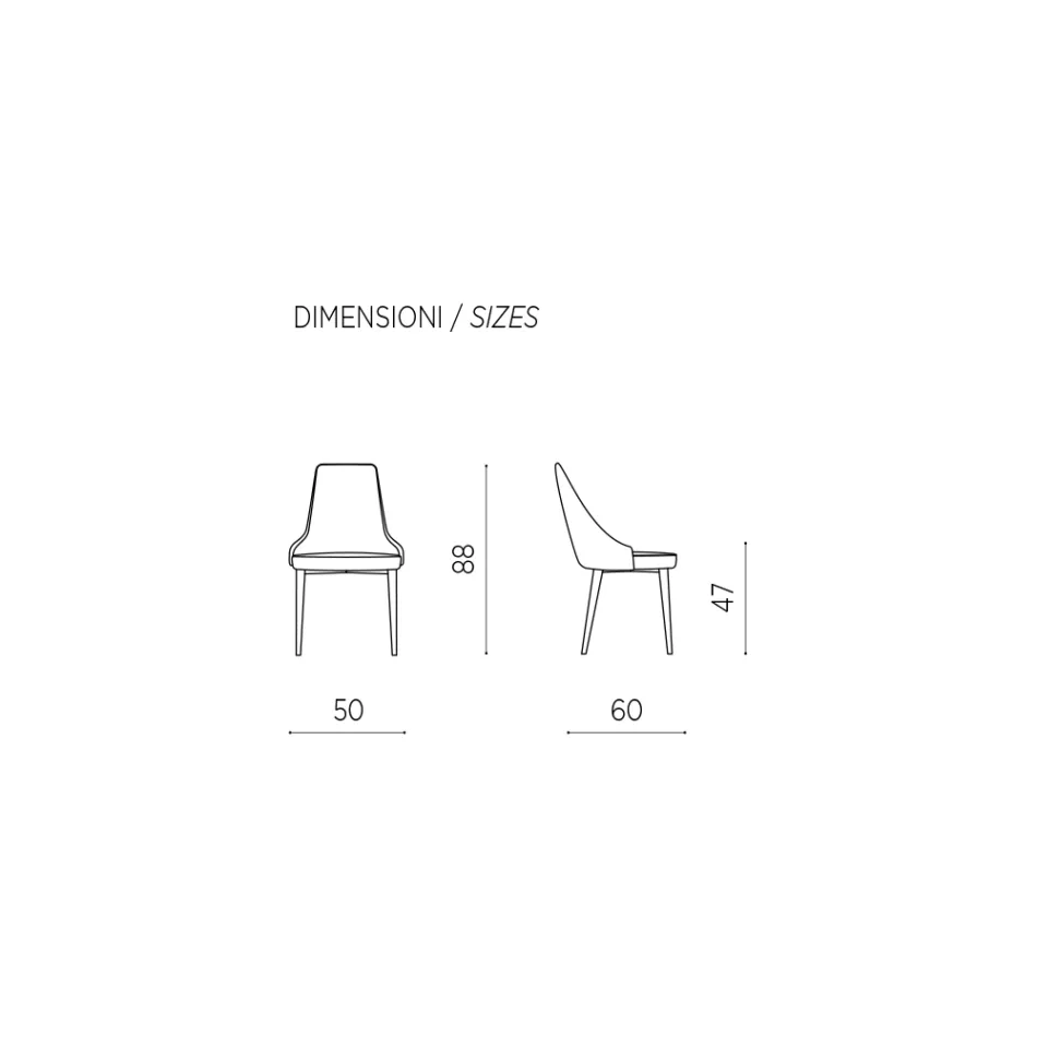 Sedia Soggiorno in Tessuto con Seduta Sagomata e Imbottita 4 Pezzi - Isaak Viadurini