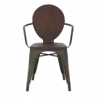 Sedia Stile Industrial di Design Moderno in Ferro e Legno, 2 Pezzi - Delia Viadurini