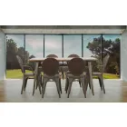 Sedia Stile Industrial di Design Moderno in Ferro e Legno, 2 Pezzi - Delia Viadurini