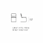 Sedia Ufficio in Pelle con Struttura in Acciaio Cromato Made in Italy - Ottante Viadurini