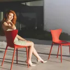 Sedie da Giardino di Design Impilabile in Polipropilene 4 Pezzi - Love by Vondom Viadurini