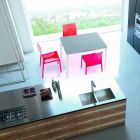 Sedie Sala da Pranzo Moderne in Policarbonato Colorate 4 Pezzi di Design - Radon Viadurini