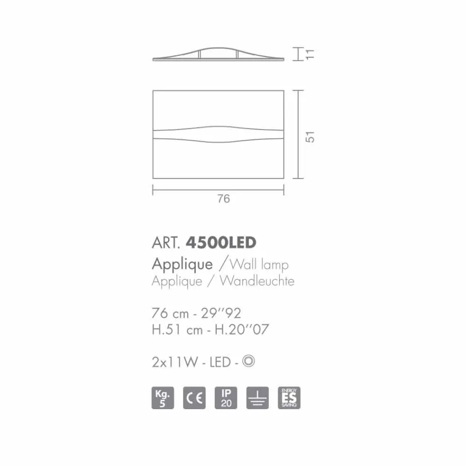 Selene Art&Light applique con pannelli texturizzati fatti a mano  Viadurini