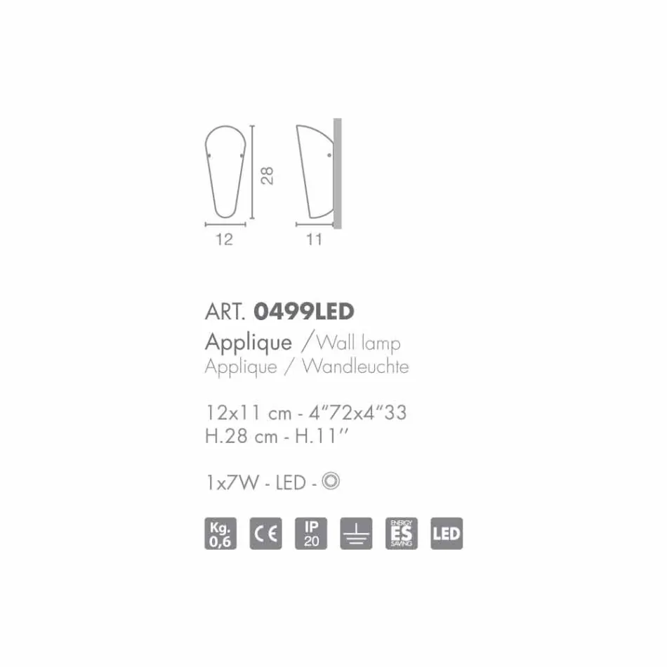 Selene Bloom applique in vetro fatta a mano in Italia 12x11 H28cm  Viadurini