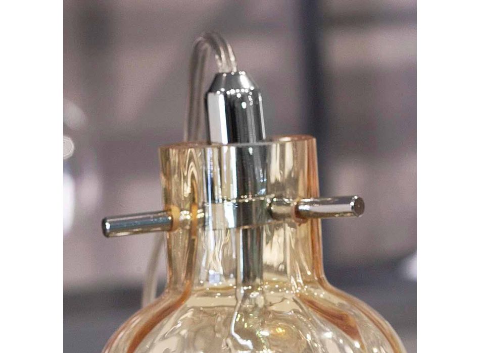 Selene Bossa Nova lampada da tavolo Ø10 H 26cm in vetro soffiato ambra Viadurini