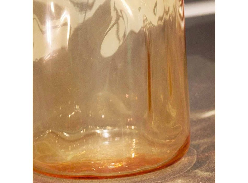 Selene Bossa Nova lampada da tavolo Ø10 H 26cm in vetro soffiato ambra Viadurini