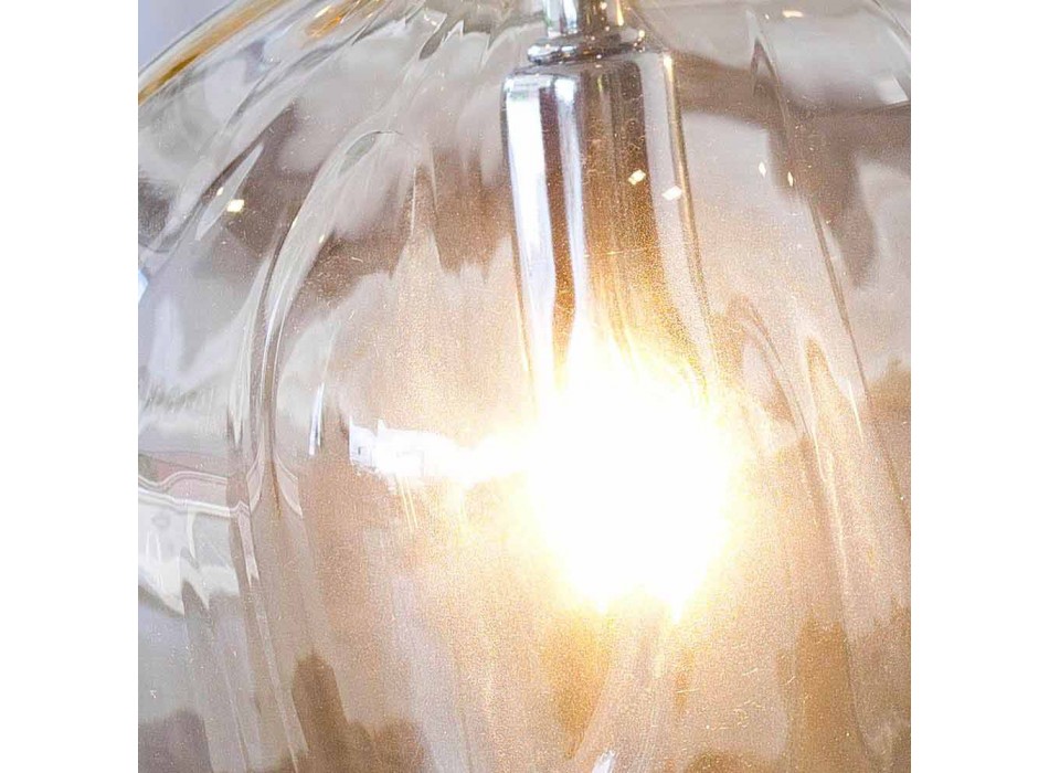 Selene Bossa Nova lampada da tavolo Ø15 H 21cm in vetro soffiato ambra Viadurini