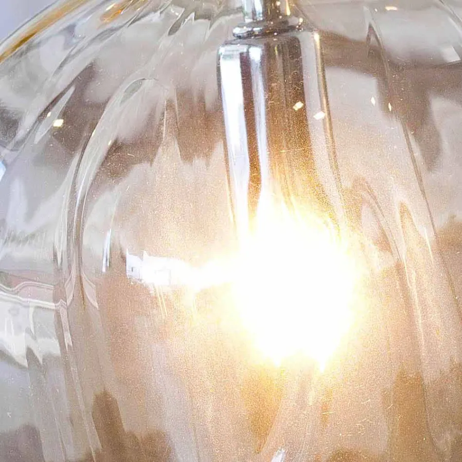 Selene Bossa Nova lampada da tavolo Ø15 H 21cm in vetro soffiato ambra Viadurini