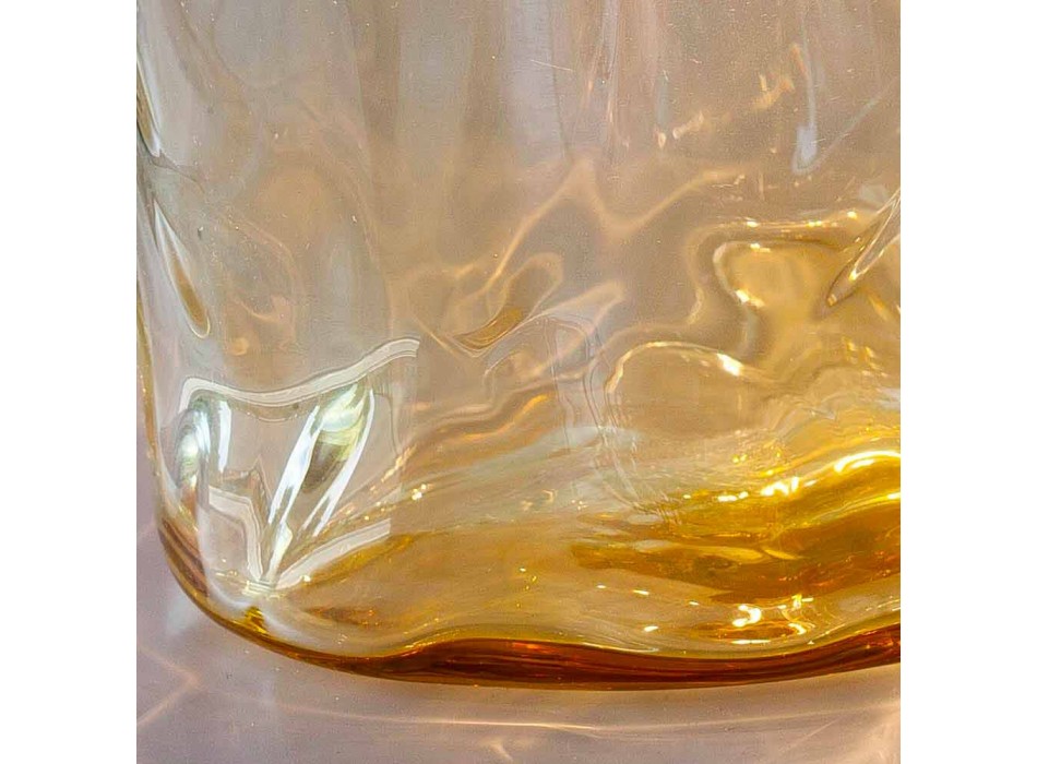 Selene Bossa Nova lampada da tavolo Ø15 H 21cm in vetro soffiato ambra Viadurini