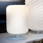 Selene Domino lampada da tavolo Ø15 H22cm,vetro soffiato fatta a mano  Viadurini