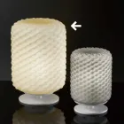 Selene Domino lampada da tavolo Ø21 H30cm,vetro soffiato made in Italy Viadurini