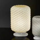 Selene Domino lampada da tavolo Ø21 H30cm,vetro soffiato made in Italy Viadurini