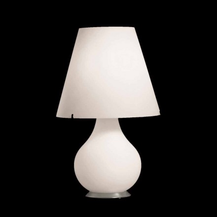 Selene Forever lampada da tavolo in vetro soffiato bianco Ø34 H 55cm  Viadurini