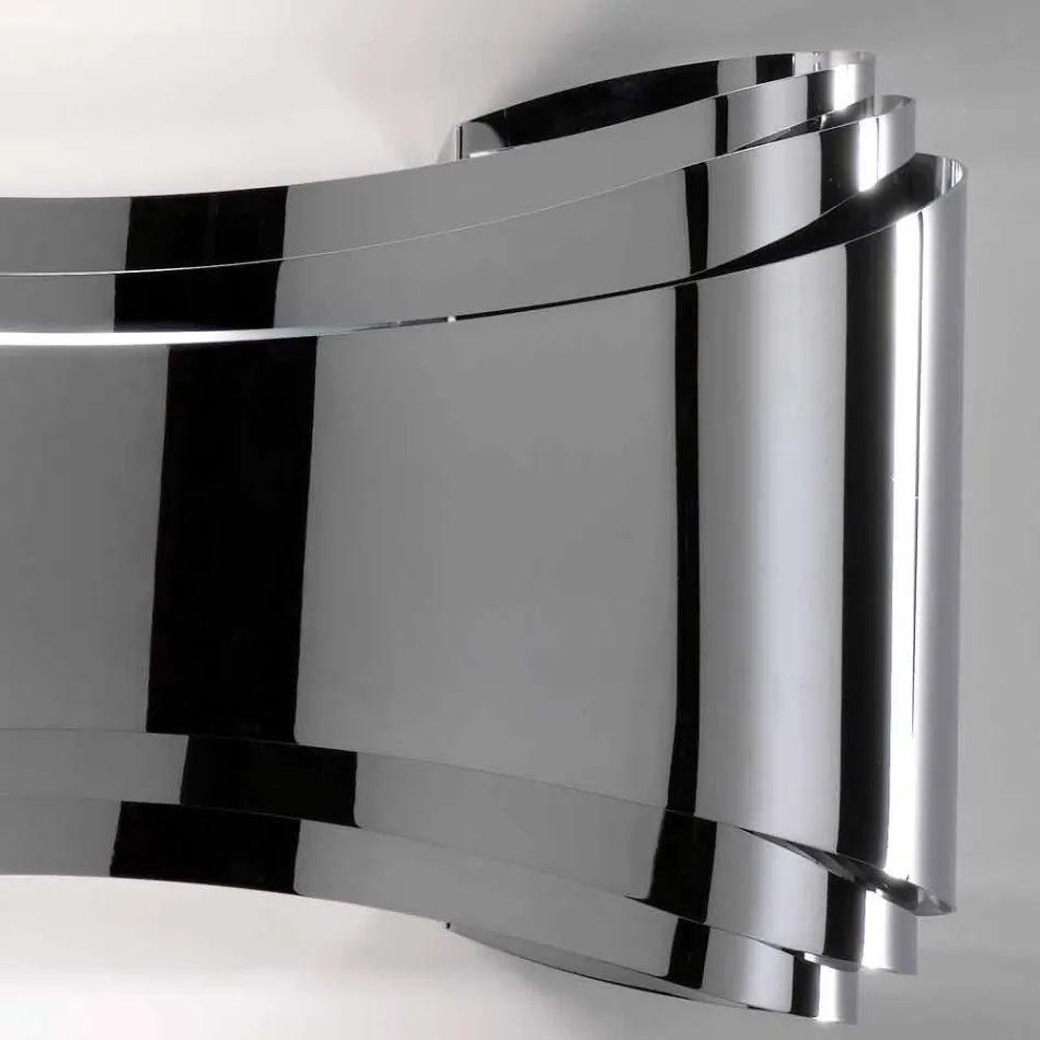 Selene Ionica lampada a muro made in Italy,30x10 H16cm,vetro e acciaio Viadurini