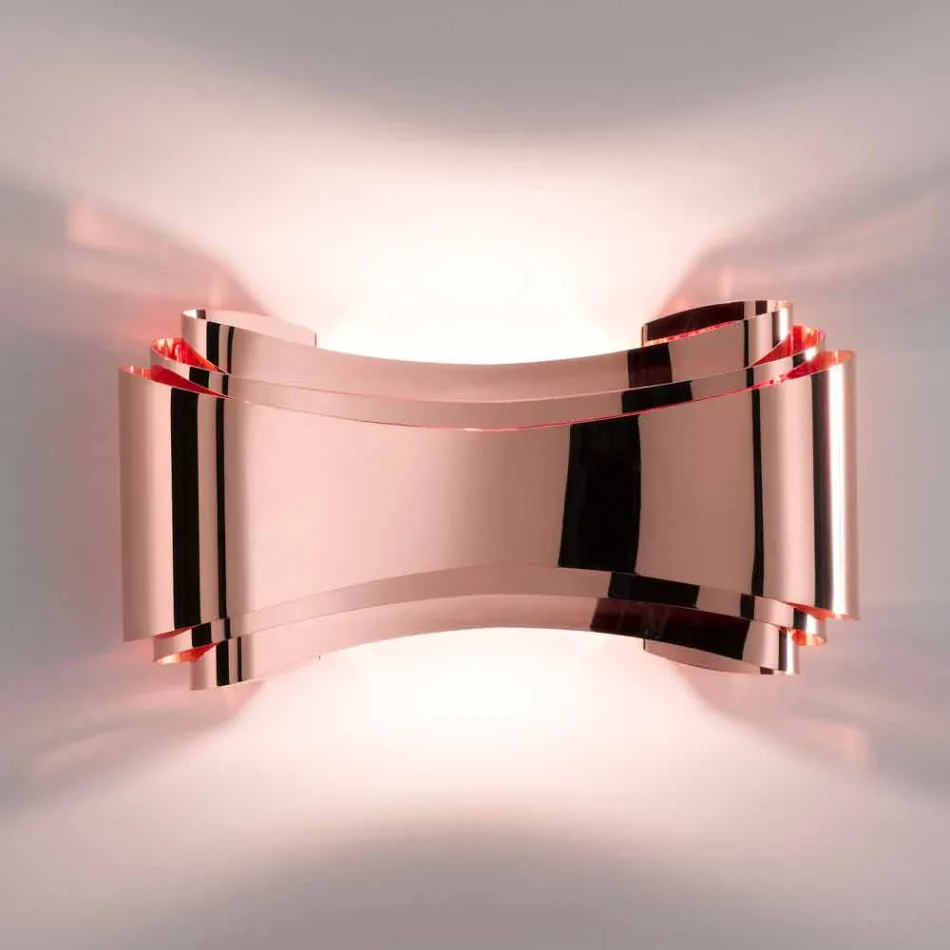 Selene Ionica lampada a muro made in Italy,30x10 H16cm,vetro e acciaio Viadurini