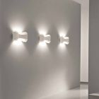 Selene Ionica lampada a muro made in Italy,40x12H20cm, acciaio e vetro Viadurini