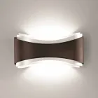 Selene Ionica lampada a muro made in Italy,40x12H20cm, acciaio e vetro Viadurini