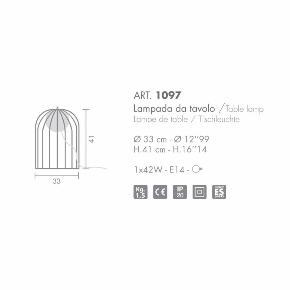 Selene Kluvì lampada da tavolo moderna in vetro soffiato  Ø33 H41cm  Viadurini