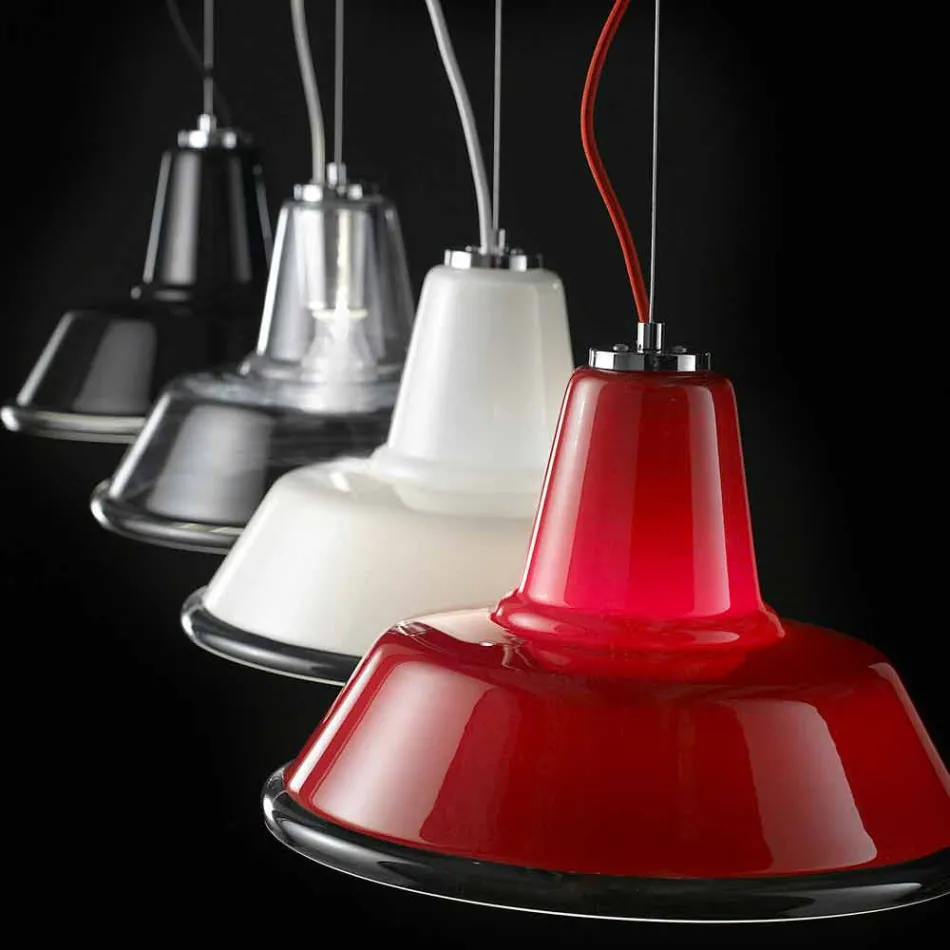 Selene Lampara lampada a sospensione in vetro soffiato Ø37 H 24/140 cm Viadurini