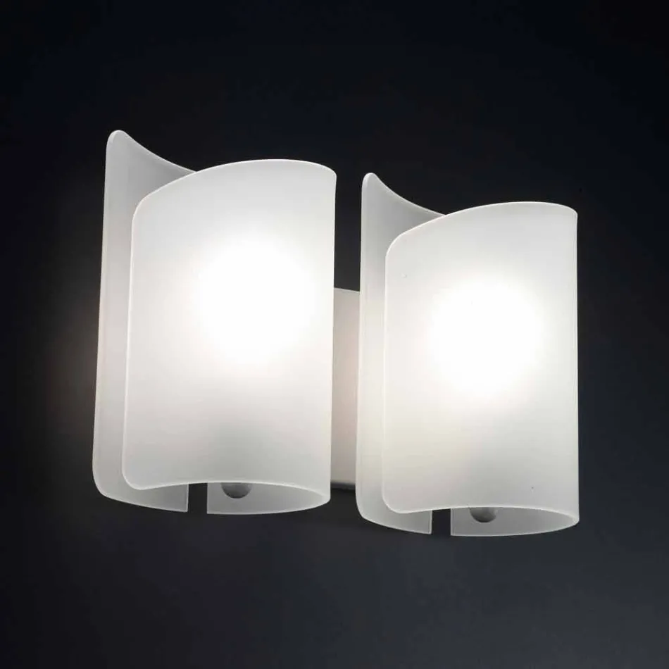 Selene Papiro applique in cristallo satinato 34x14 H25cm made in Italy Viadurini