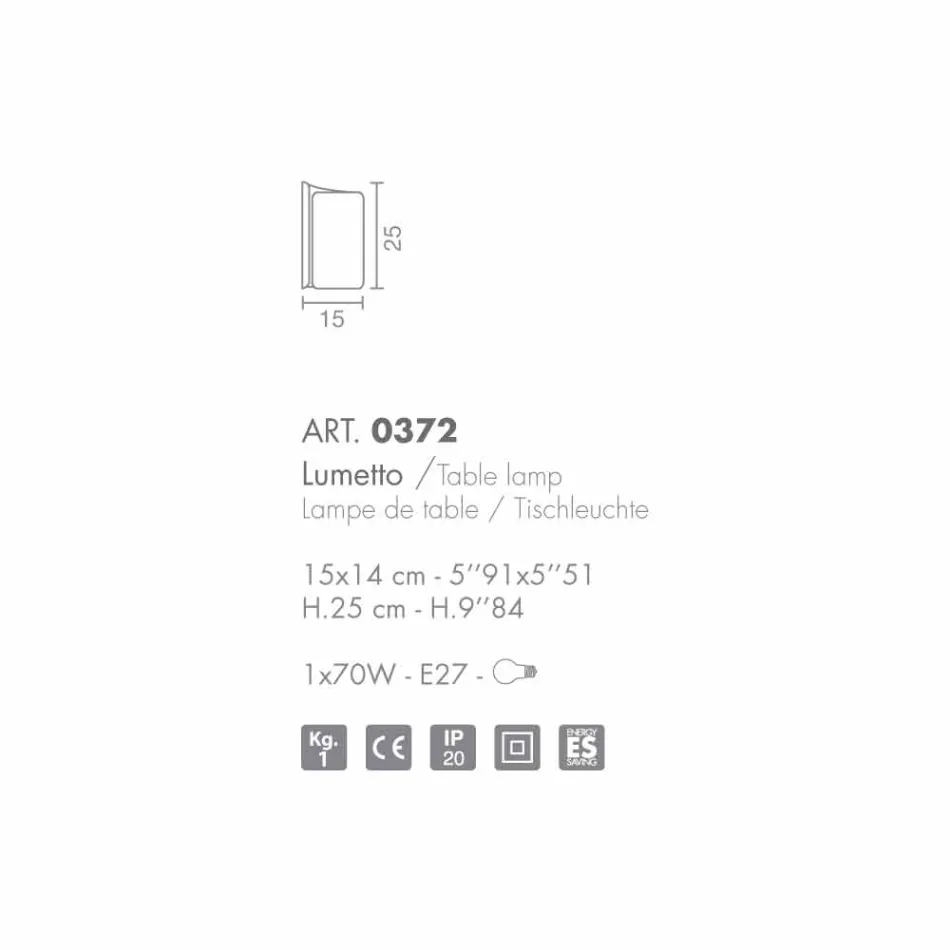 Selene Papiro lampada da tavolo in cristallo made in Italy 15x14xH25cm Viadurini