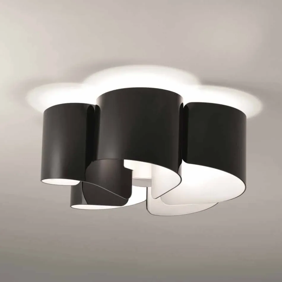 Selene Papiro plafoniera in cristallo moderna Ø65 H28cm, made in Italy Viadurini