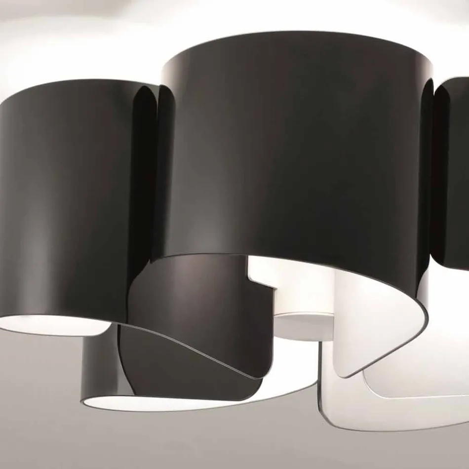 Selene Papiro plafoniera in cristallo moderna Ø65 H28cm, made in Italy Viadurini