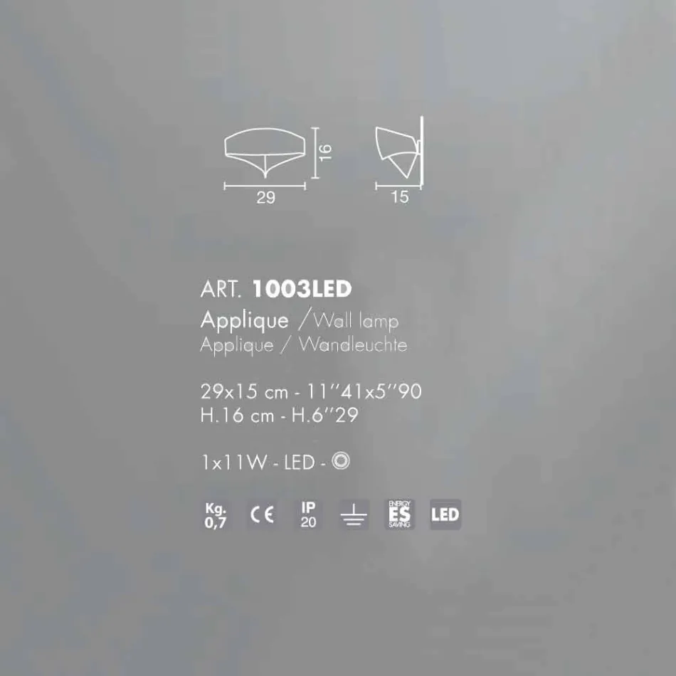 Selene Scudo lampada a parete galvanico design moderno, made in Italy Viadurini