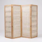 Separè da Esterno in Teak, Alluminio e Intreccio in Corda - Visione Viadurini