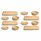 Servizio 12 Piatti Rettangolari e Tondi Colorati in Gres, Design Moderno - Simba Viadurini