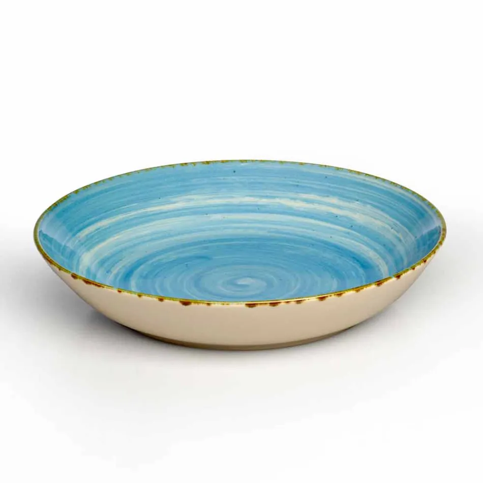 Servizio 12 Piatti Rettangolari e Tondi Colorati Moderni Design in Gres - Simba Viadurini