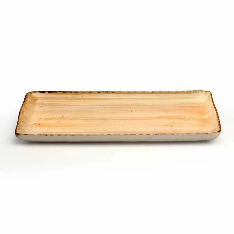 Servizio 12 Piatti Rettangolari e Tondi Colorati Moderni Design in Gres - Simba Viadurini