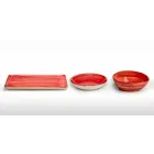 Servizio 12 Piatti Rettangolari e Tondi Colorati Moderni Design in Gres - Simba Viadurini