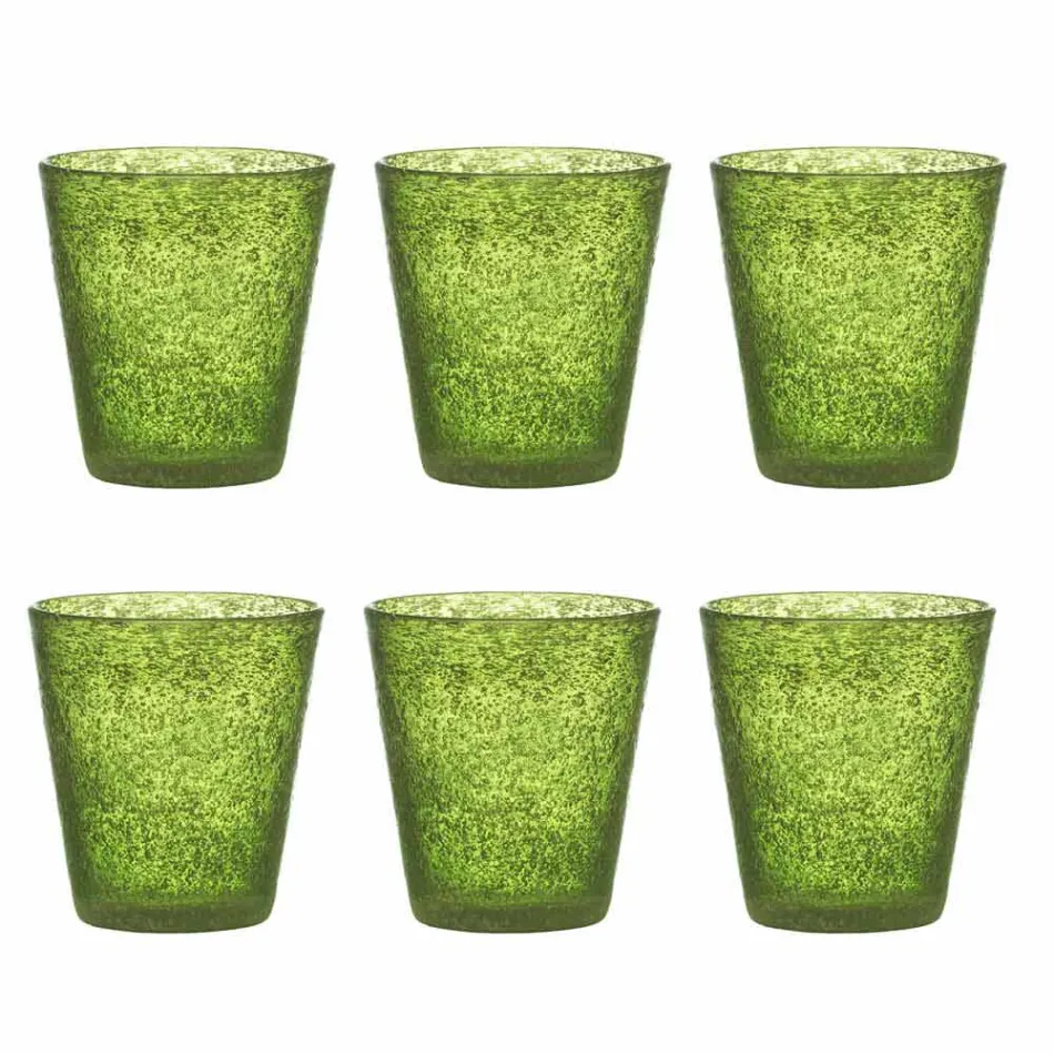 Servizio 6 Bicchieri Colorati in Vetro Soffiato dal Design Moderno - Pumba Viadurini