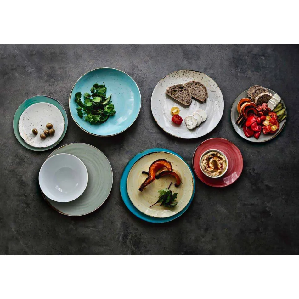 Servizio 6 Coppette per Gelato e 2 Ciotole in Porcellana Colorata - Rurolo Viadurini