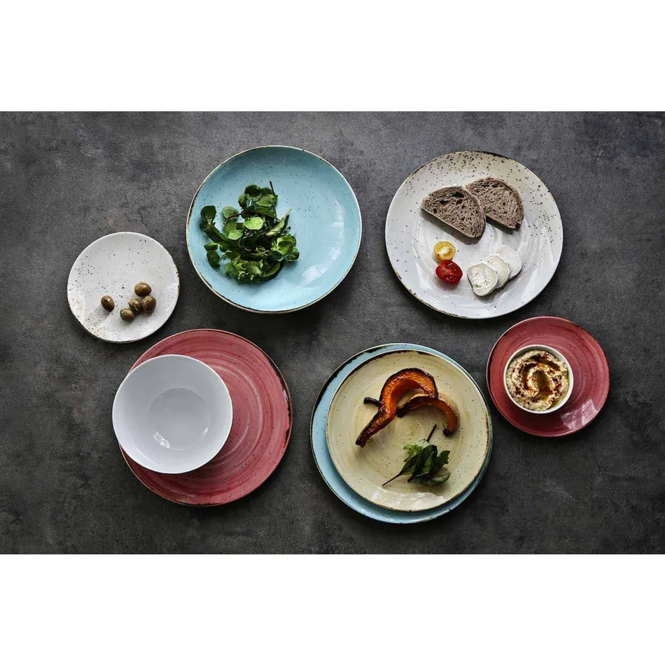 Servizio 6 Coppette per Gelato e 2 Ciotole in Porcellana Colorata - Rurolo Viadurini