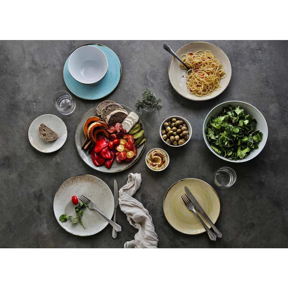 Servizio 6 Coppette per Gelato e 2 Ciotole in Porcellana Colorata - Rurolo Viadurini