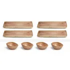 Servizio 8 Piatti Moderni Design Rettangolare e Ciotola in Gres Colorati - Simba Viadurini