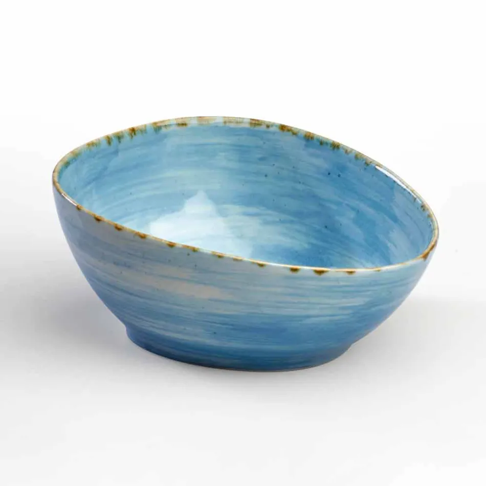 Servizio 8 Piatti Moderni Design Rettangolare e Ciotola in Gres Colorati - Simba Viadurini