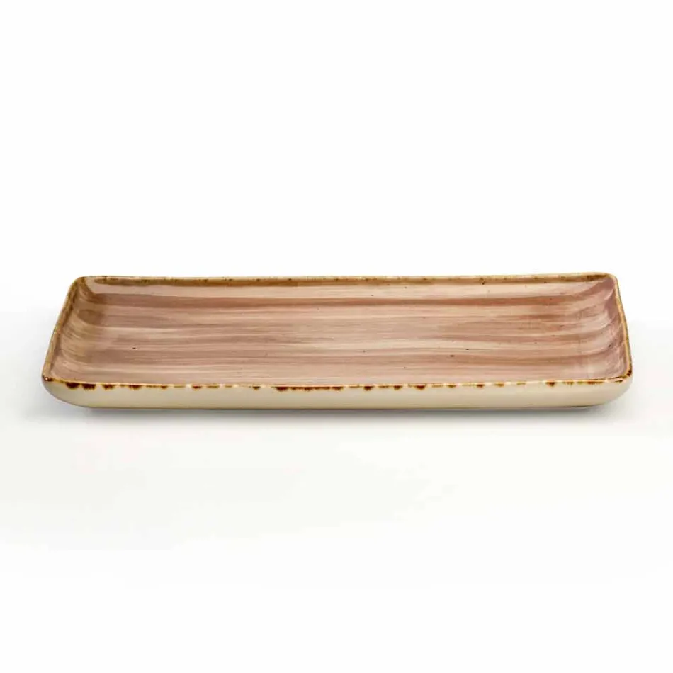 Servizio 8 Piatti Moderni Design Rettangolare e Ciotola in Gres Colorati - Simba Viadurini