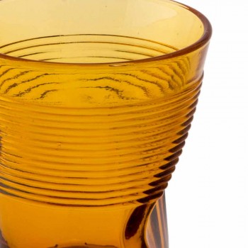 Servizio Bicchieri Acqua in Vetro Colorato 6 Pezzi Design Particolare - Sarabi