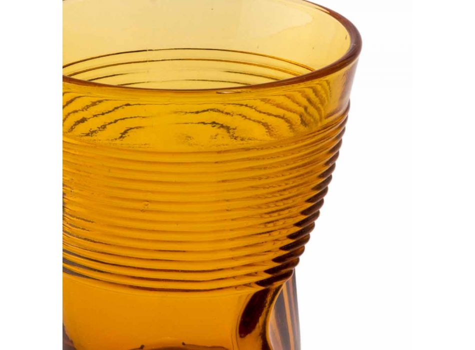 Servizio Bicchieri Acqua in Vetro Colorato 6 Pezzi Design Particolare - Sarabi Viadurini
