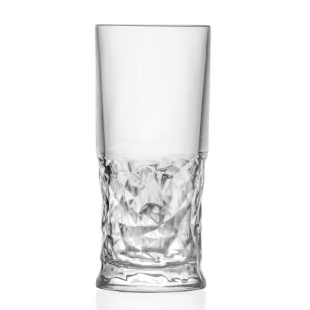 Servizio Bicchieri Highball in Eco Cristallo Decoro Squadrato 12 Pz - Ritmo Viadurini