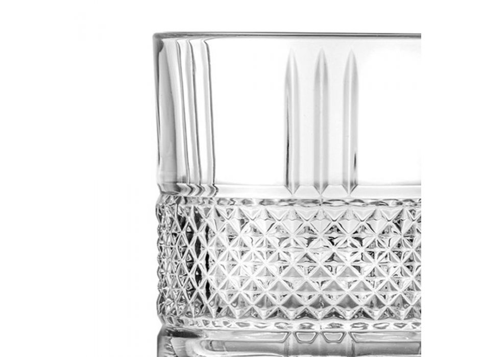 Servizio Bicchieri Tumbler Bassi in Eco Cristallo Decorato 12 Pz - Brioso Viadurini