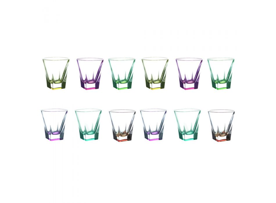 Servizio Bicchierini da Liquore in Cristallo Eco Colorato 12 Pz - Amalgama Viadurini