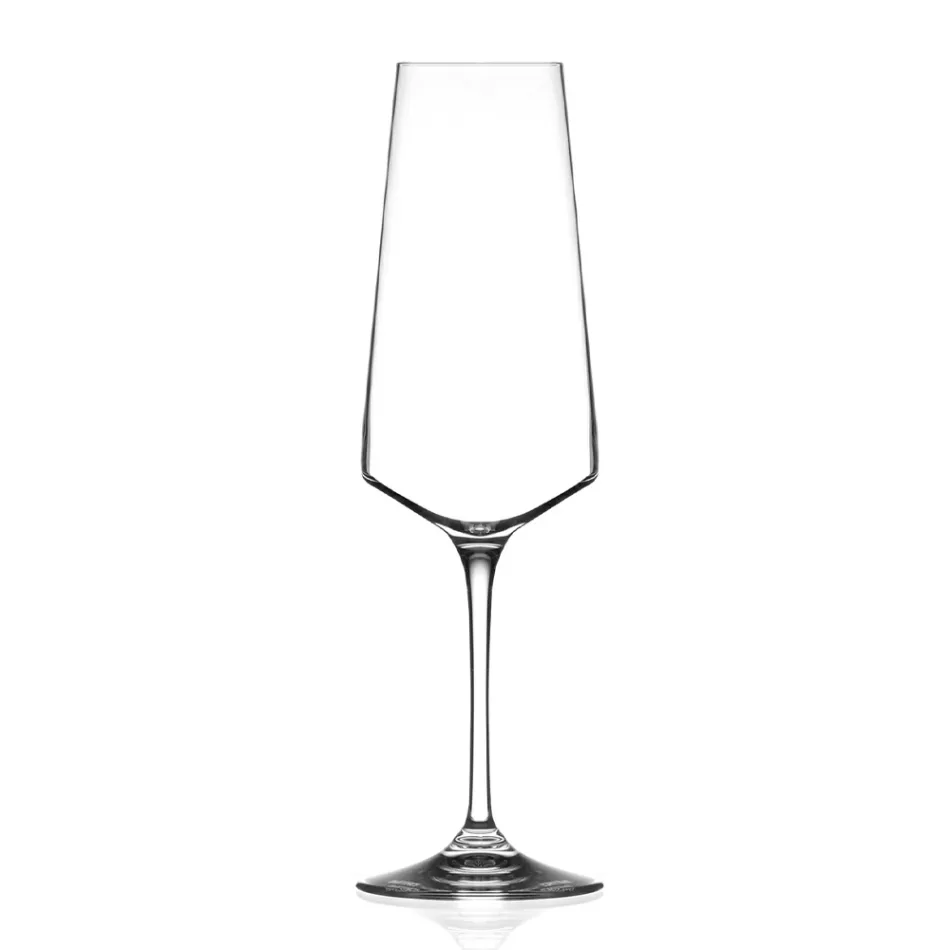 Servizio Calici Flute da Vino in Cristallo Ecologico Minimale 12 Pz - Etera Viadurini