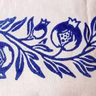 Servizio da Colazione in Lino con Stampa Artigianale a Mano Pezzo Unico - Marchi Viadurini