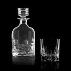 Servizio da Whisky 2 Bottiglie e 4 Bicchieri in Cristallo Decorato - Titanio Viadurini