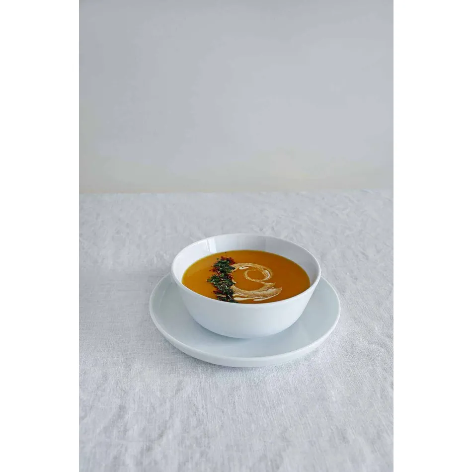 Servizio di Piatti Moderni Bianchi Design da Pranzo Porcellana 24 Pezzi - Artico Viadurini