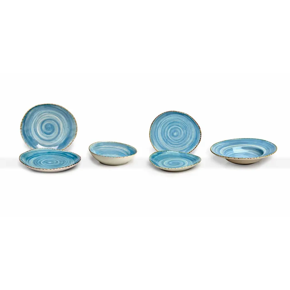 Servizio di Piatti Moderni da 16 Pezzi Design in Gres Colorati Eleganti - Simba Viadurini